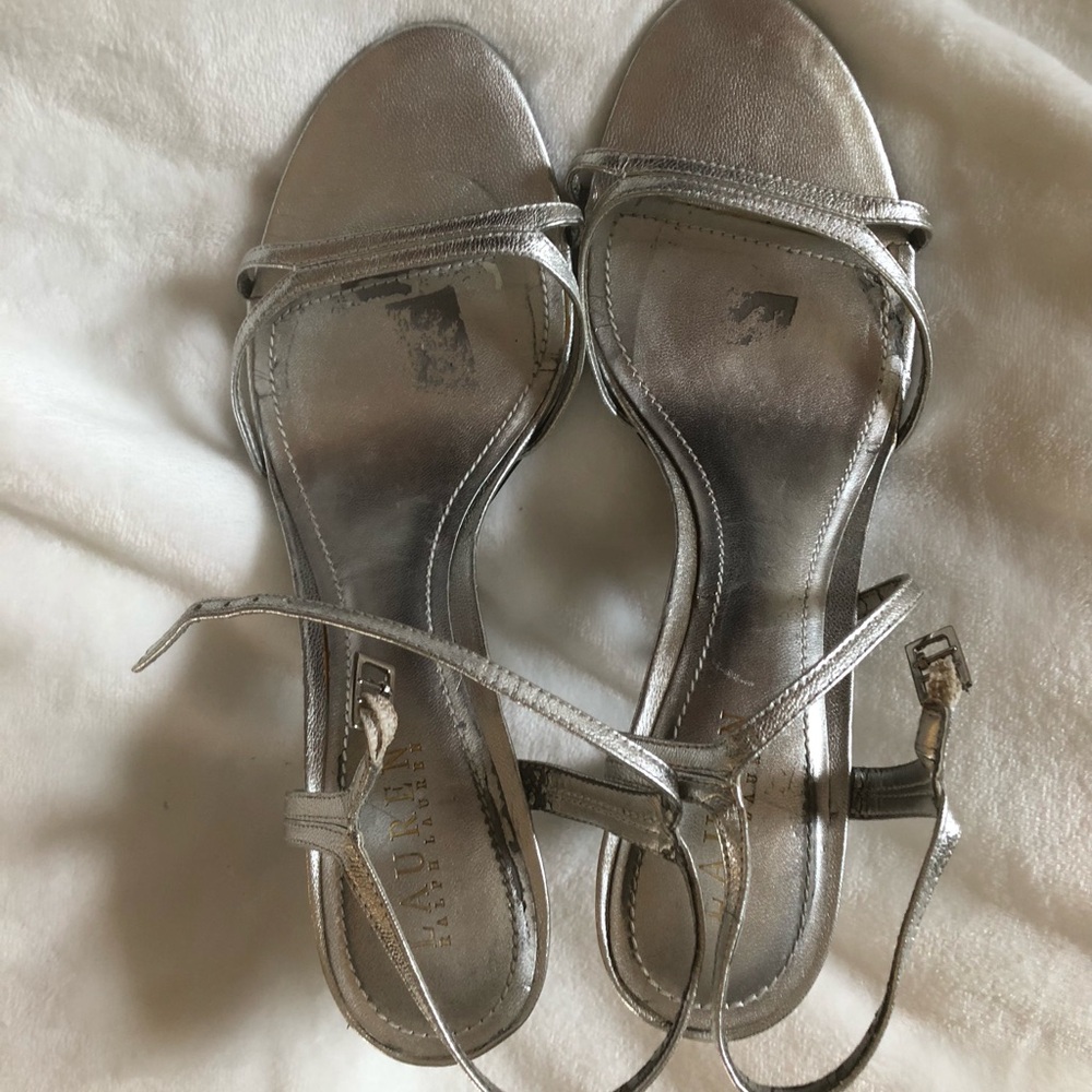 Lauren Ralph Lauren  Metallic Silver Women's Strappy Sandals
